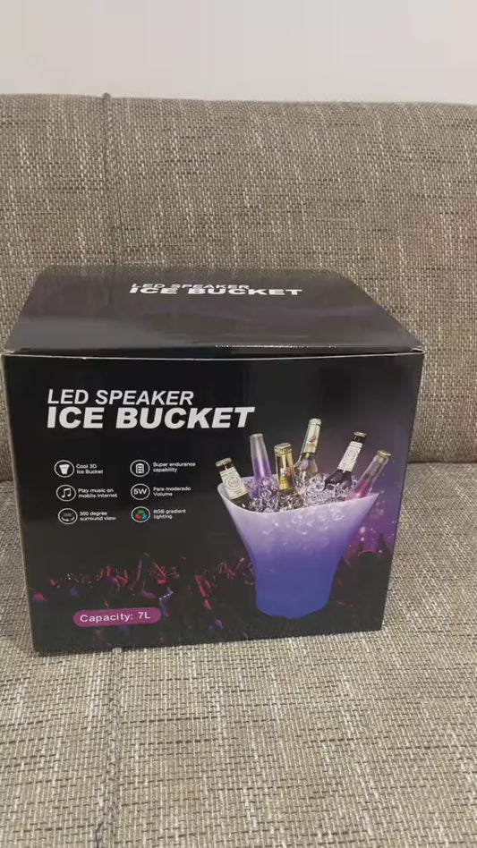 Seau à glace LED avec haut-parleur Bluetooth – L'accessoire qui transforme toutes vos soirées ! 🎉