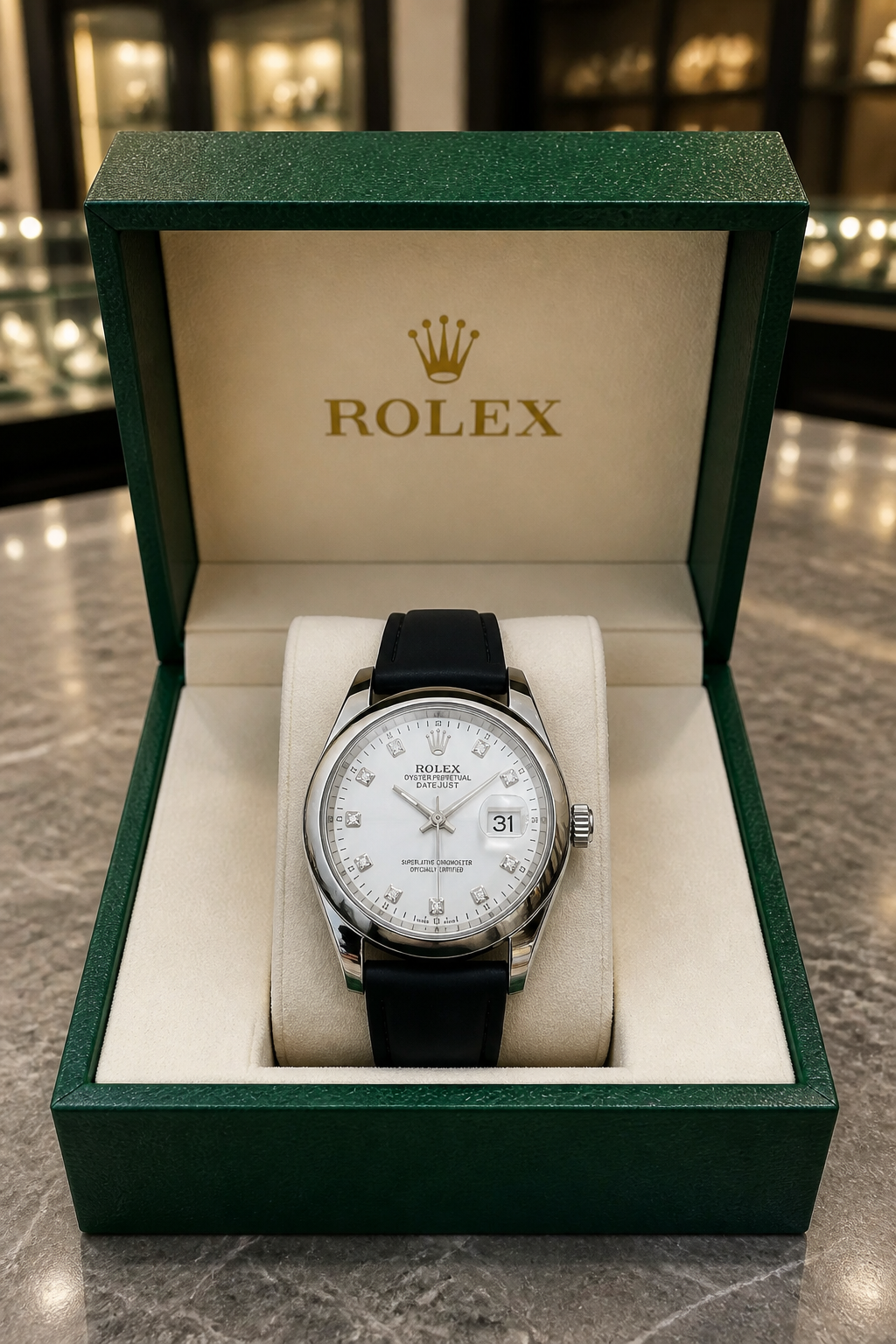 Montre Rolex avec bracelet en velours