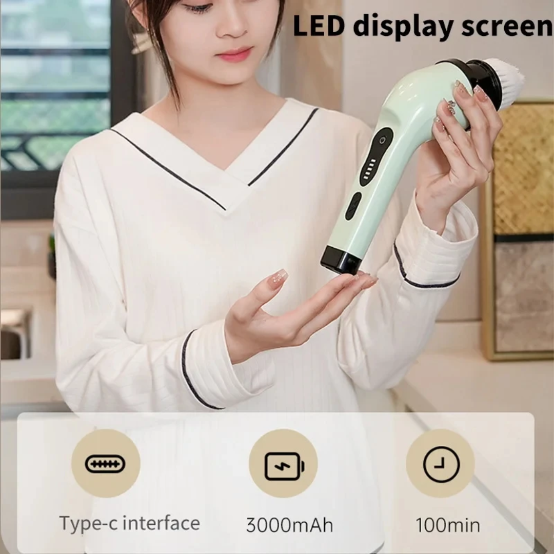 🔹 Brosse Électrique 9 en 1 Rechargeable – Nettoyez Toute la Maison Sans Effort !