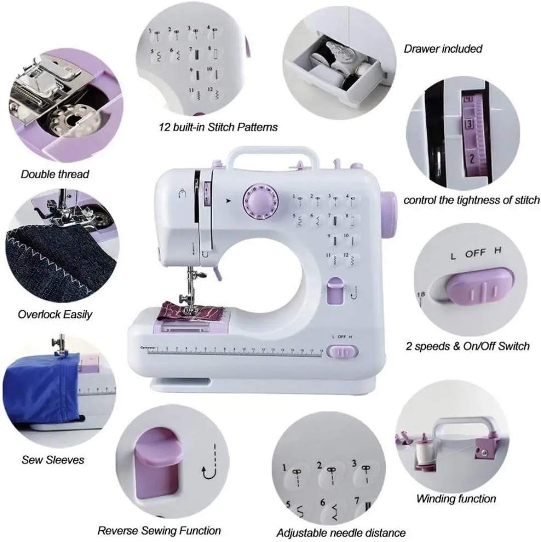 Machine à coudre électrique multifonction qui fait la broderie