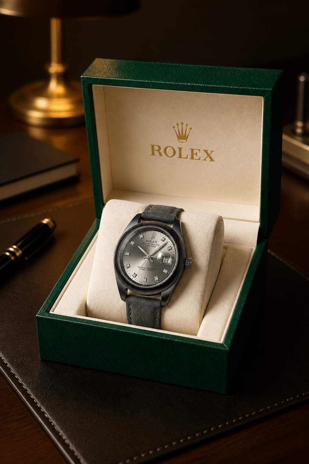 Montre Rolex avec bracelet en velours