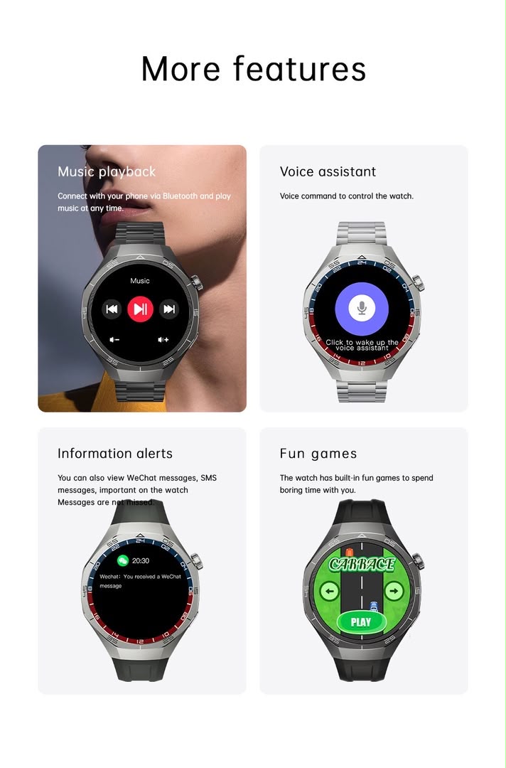 Smartwatch watch5 GTR AMOLED. Élégance, performance et Connectivité au quotidien