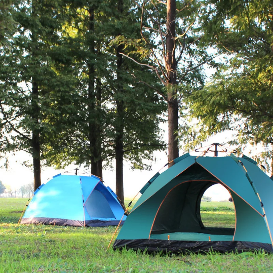 Tente de camping automatique double entrée 3 places