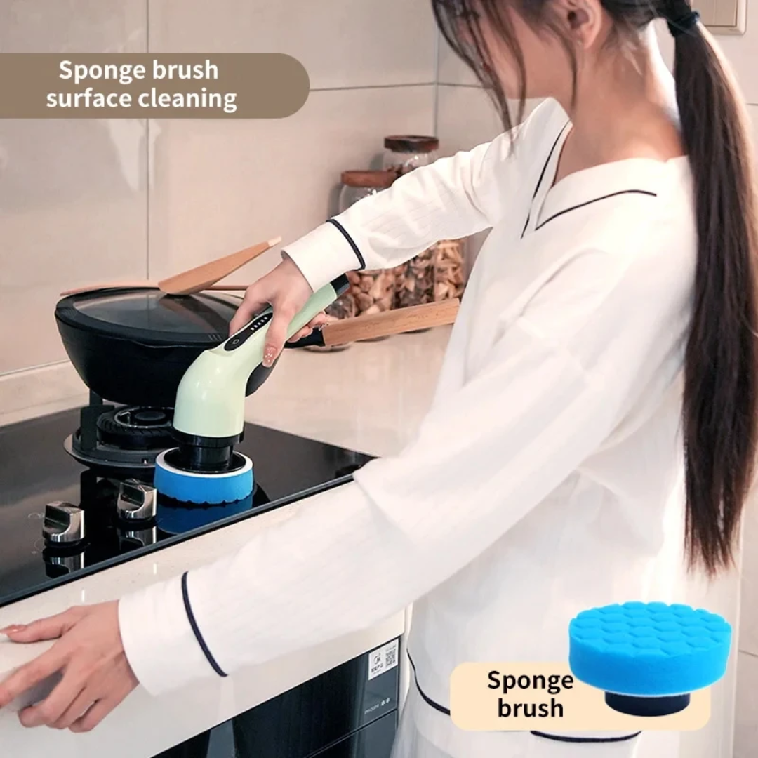 🔹 Brosse Électrique 9 en 1 Rechargeable – Nettoyez Toute la Maison Sans Effort !