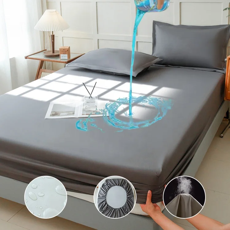 Drap housse imperméable avec 2 taies d'oreiller