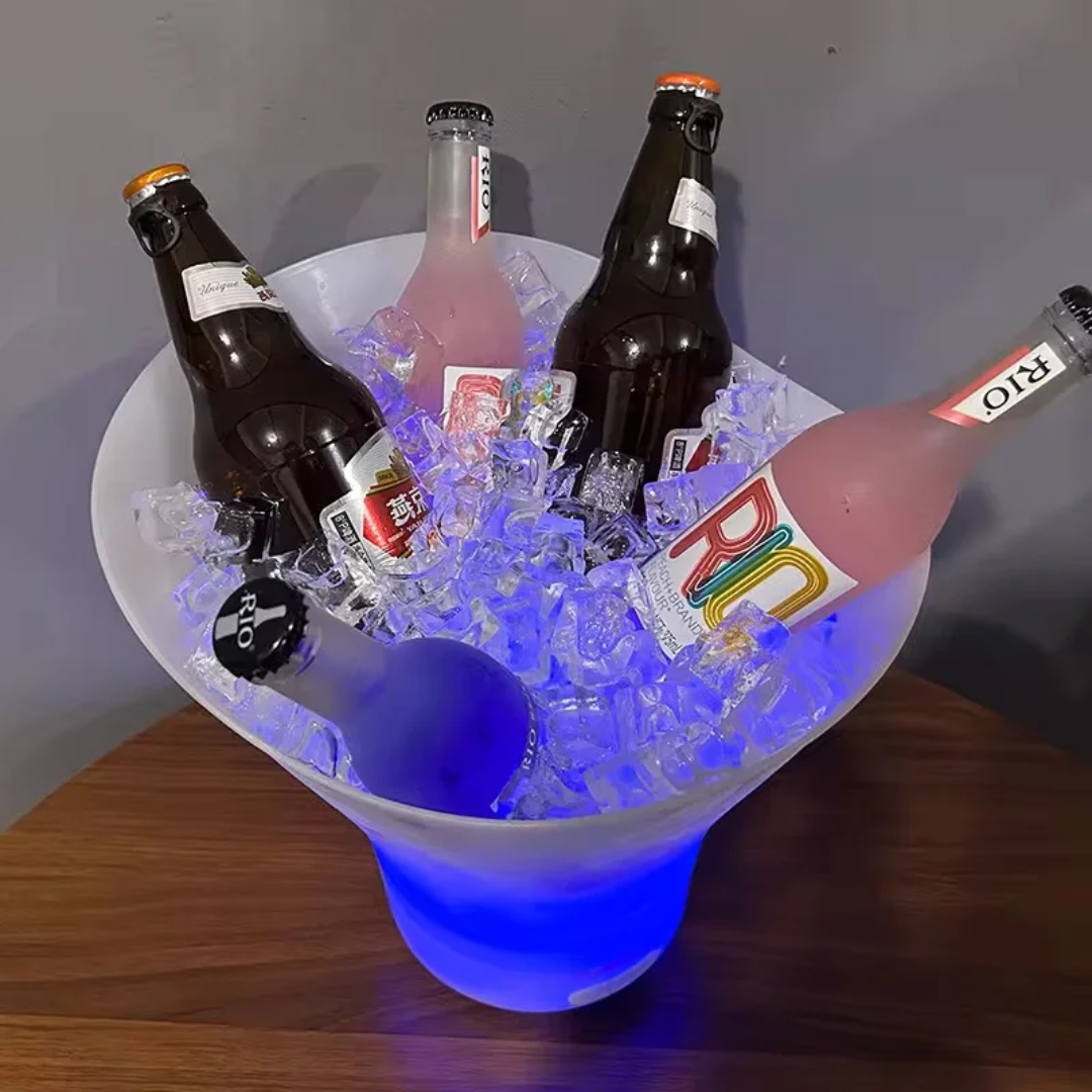 Seau à glace LED avec haut-parleur Bluetooth – L'accessoire qui transforme toutes vos soirées ! 🎉