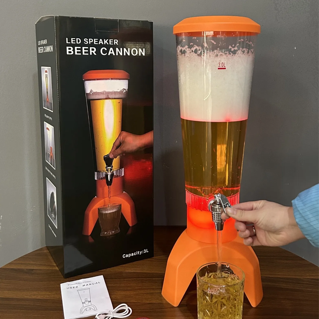 Distributeur de boissons lumineux avec woofer bluetooth 3L